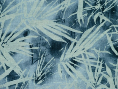 modrá šatovka 3405 bambusový motiv