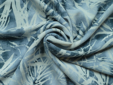 modrá šatovka 3405 bambusový motiv