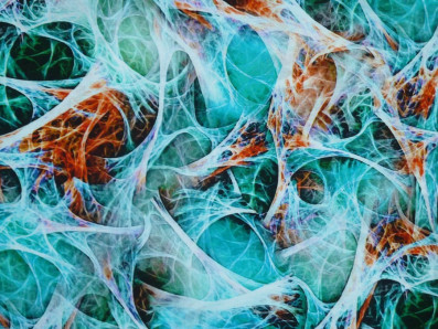 tyrkysová viskózová šatovka 3410 abstraktní vzor