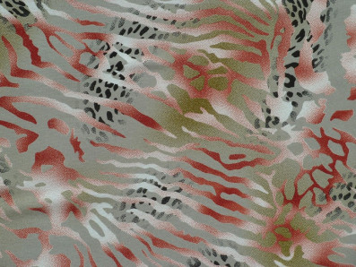 šedohnědá viskózová šatovka 3411 zvířecí motiv