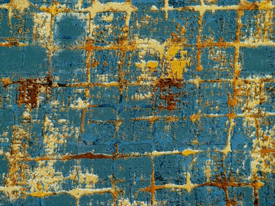 petrolejově modrá viskózová šatovka 3414 mřížkový vzor