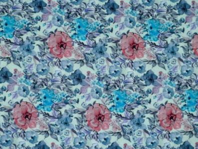 šatovka 3416 květinový vzor v akvarelovém stylu