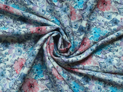 šatovka 3416 květinový vzor v akvarelovém stylu