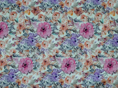 šatovka 3416 květinový vzor v akvarelovém stylu
