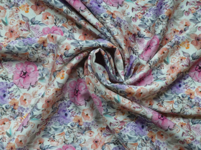 šatovka 3416 květinový vzor v akvarelovém stylu