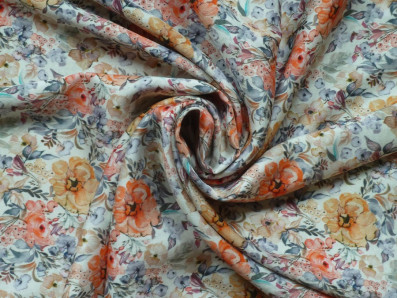 šatovka 3416 květinový vzor v akvarelovém stylu