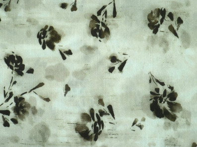 šatová látka 3425 vzor s akvarelovými květy