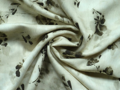 šatová látka 3425 vzor s akvarelovými květy