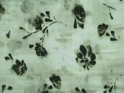 šatová látka 3425 vzor s akvarelovými květy