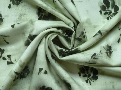 šatová látka 3425 vzor s akvarelovými květy