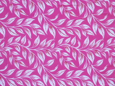 purpurová viskózová šatovka 3417 s lístky