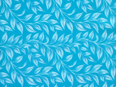 tyrkysová viskózová šatovka 3417 s lístky