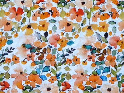 viskóza 3419 s akvarelovými květy