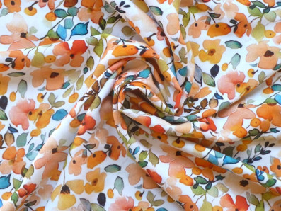 viskóza 3419 s akvarelovými květy