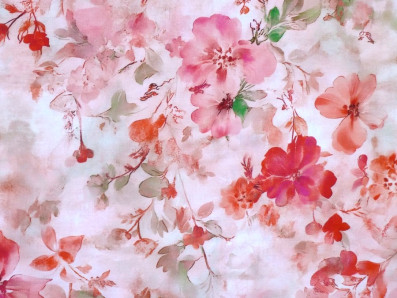 viskózová šatovka 3421 s růžovými květy