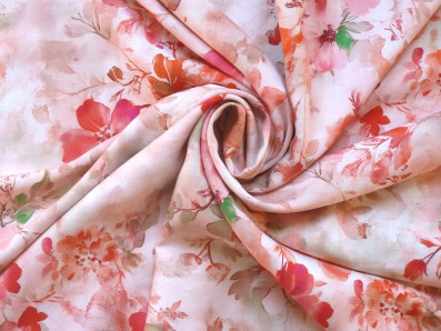 viskózová šatovka 3421 s růžovými květy