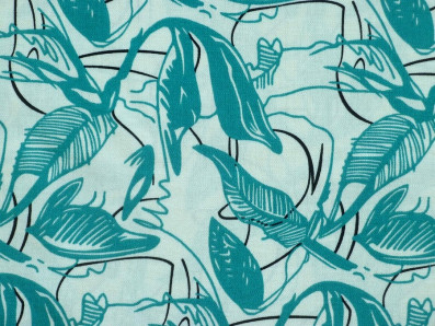 viskóza 3424 s listy v petrolejovém odstínu