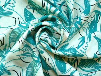 viskóza 3424 s listy v petrolejovém odstínu