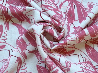 viskóza 3424 s listy v růžovém odstínu