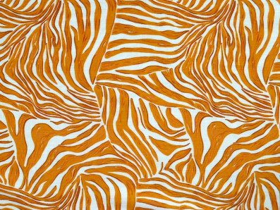 směsová šatovka 3403 oranžový zebra motiv