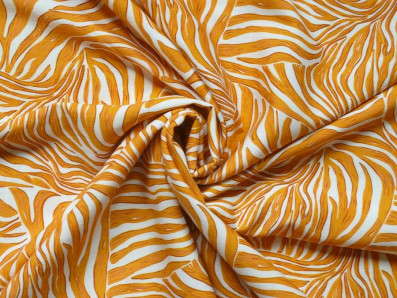 směsová šatovka 3403 oranžový zebra motiv