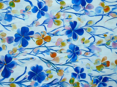 směsová šatovka 3403 modré květy