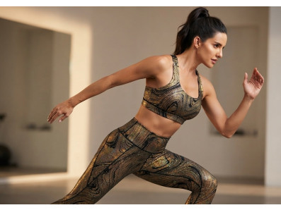 černý fitness úplet jupiter zlatý vzor