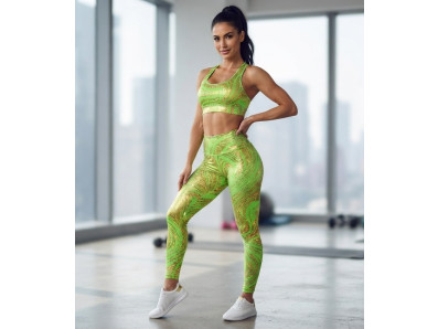neonově zelený fitness úplet jupiter zlatý vzor