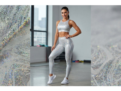 bílý fitness úplet jupiter zlatý vzor