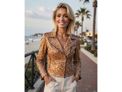 béžová koženka 3225 vzor leopard